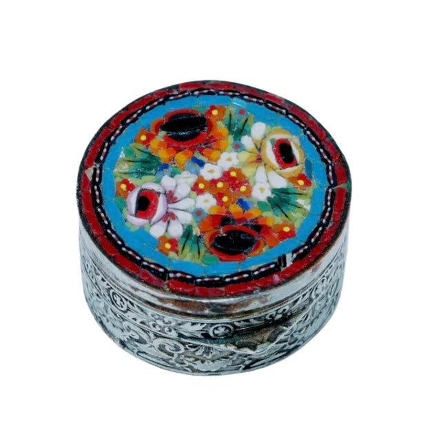 Vintage Italian Micro Mosaic Trinket Box