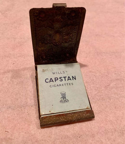Engraved Vintage Match Holder Case