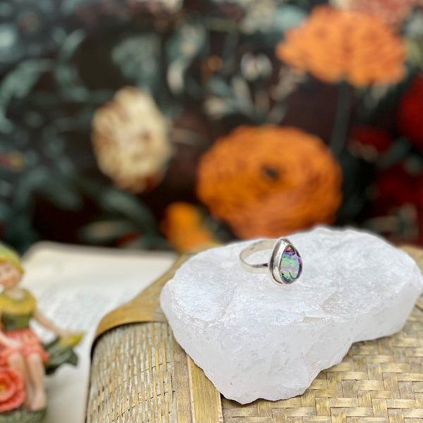 Rare Sterling Silver Mystic Topaz Teardrop Ring