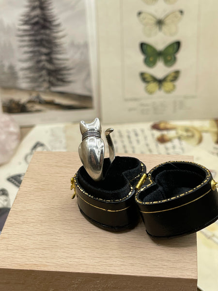 RARE Vintage Sterling Kitty Wrap Ring