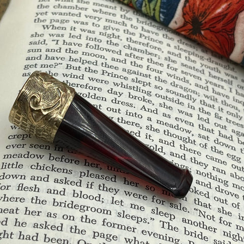 Antique Bakelite Gold Tip Cigar Holder