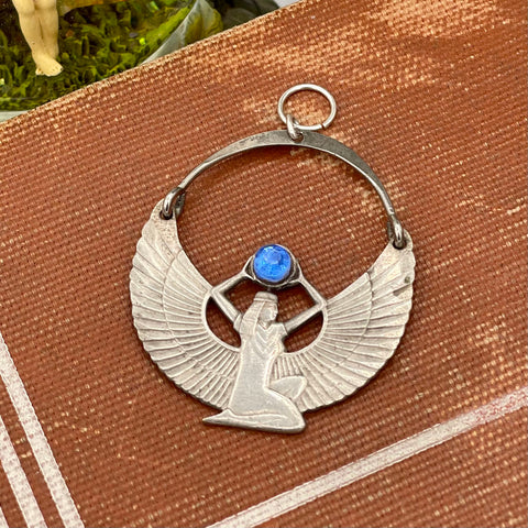 1970’s Winged Goddess Egyptian Statement Pendant