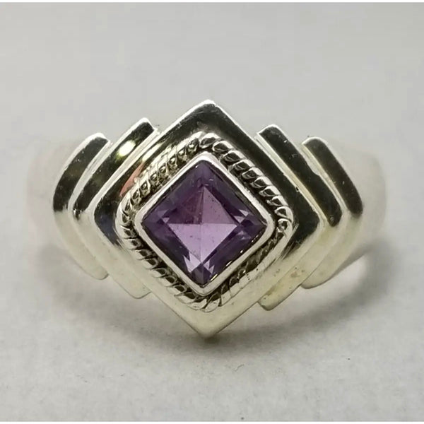 Vintage Sterling Silver Amethyst Ring
