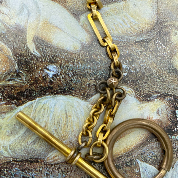 Antique Victorian 12kt Gold Filled Box Link Watch Chain