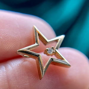 14kt Gold Star with Diamond Pendant
