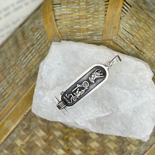 Vintage Egyptian Revival Hieroglyphics Pendant