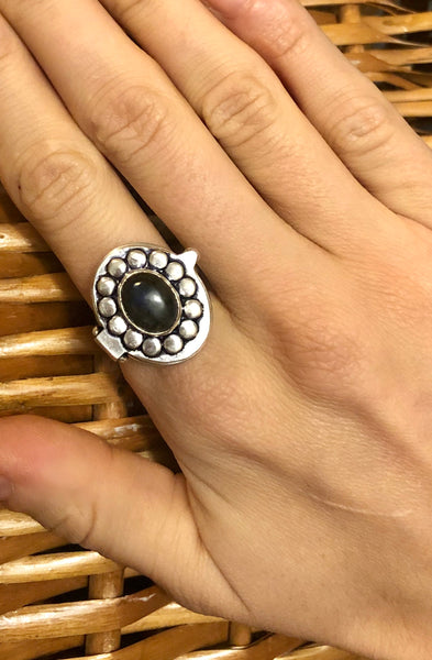 Labradorite 925 Silver Poison Ring ☠️