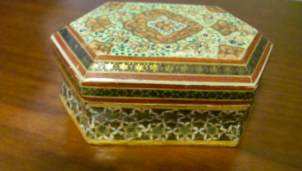Vintage Bohemian Hand painted Wooden Ring/Trinket Boxes