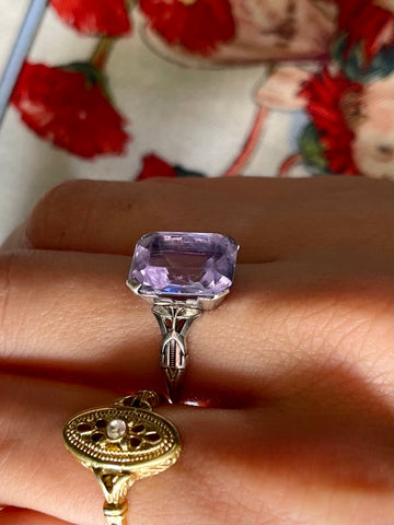 1970’s Silver Prong Set Pale Amethyst Ring