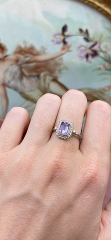 Vintage Sterling Silver Amethyst Ring