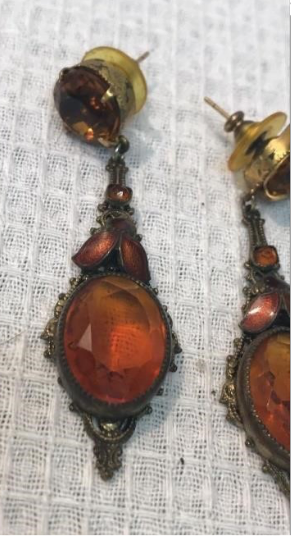 Vintage Amber Stone Earrings