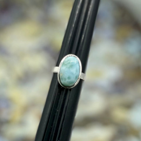 Oval Larimar Sterling Silver Ring