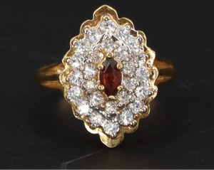 Vintage Gold Plated Sterling Silver Garnet Ring