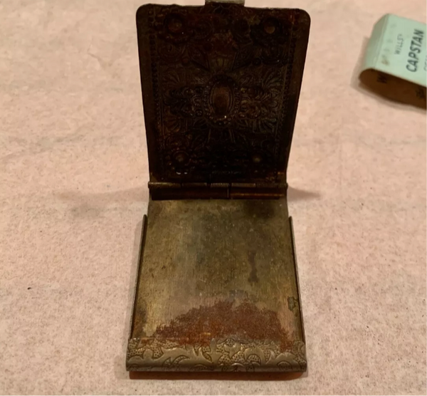 Engraved Vintage Match Holder Case