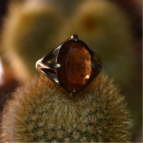Vintage 14kt Gold Filled Brown Topaz Ring