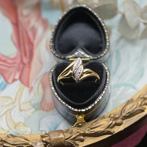 Vintage 14kt Gold Plated Sterling Silver Ring - Two Tone
