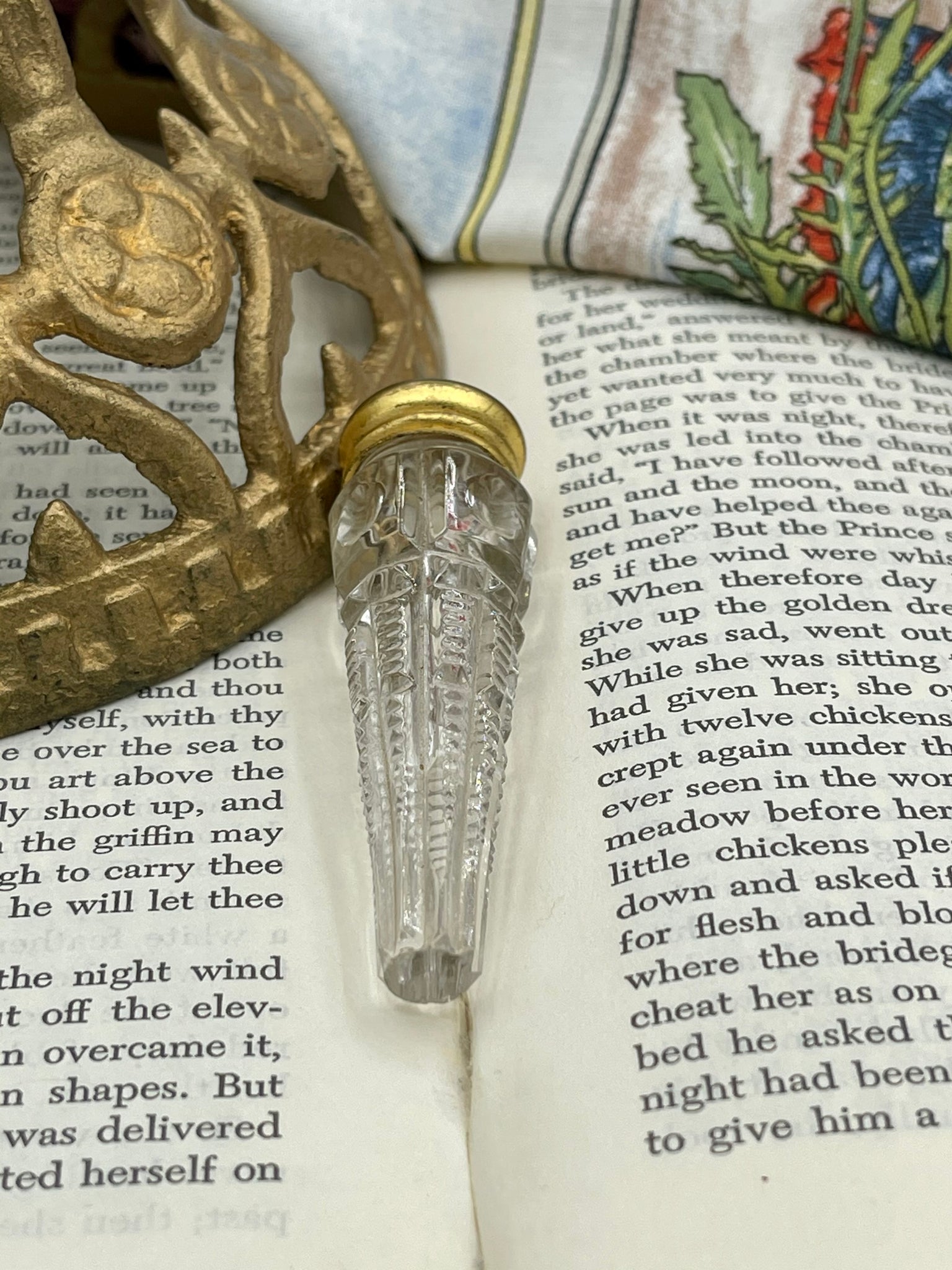 Cut Glass Tear Catcher with Screw Cap