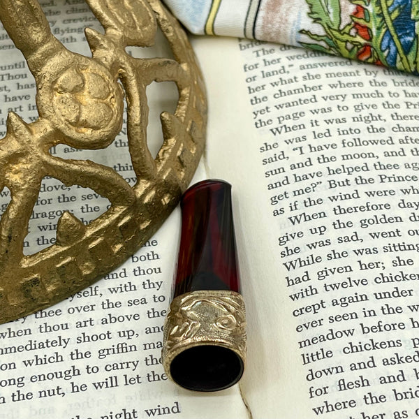 Antique Bakelite Gold Tip Cigar Holder