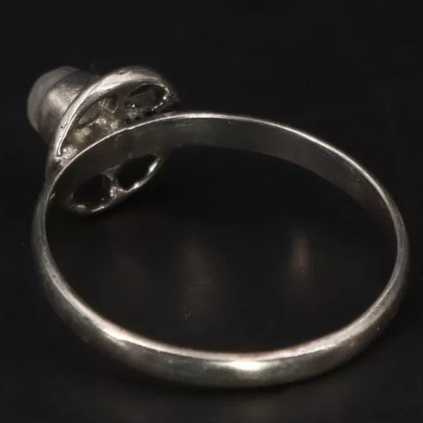 Vintage Sterling Silver Moonstone Orb Ring