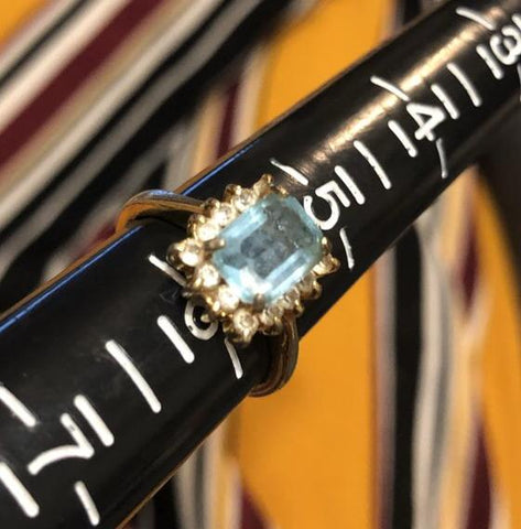 18kt Gold Plated Aquamarine Ring