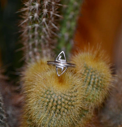 Sterling Silver Handmade Abstract Triangle Ring