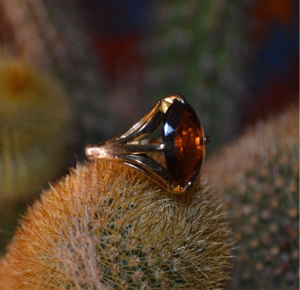 Vintage 14kt Gold Filled Brown Topaz Ring
