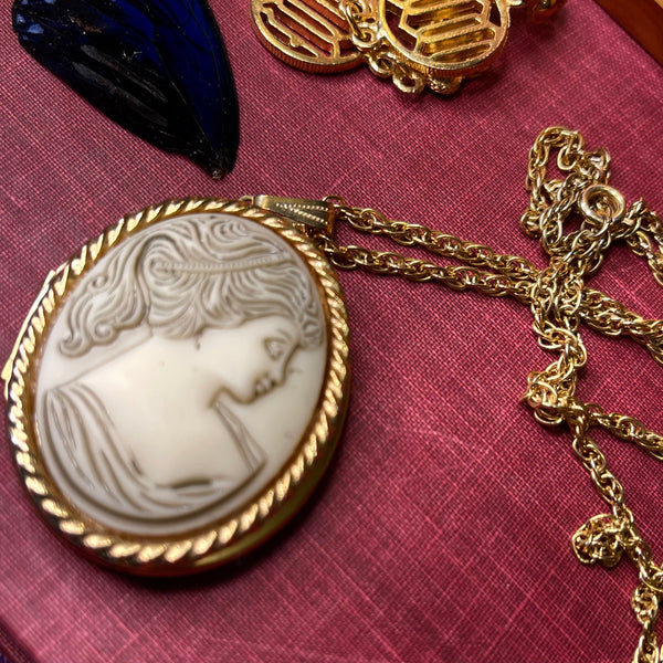 Estate Find Cameo Locket Necklace