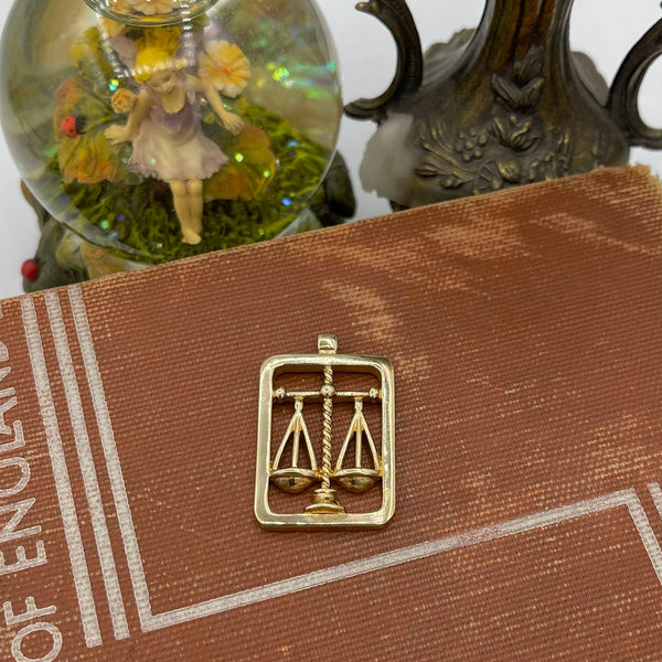Vintage Unmarked Libra Scale Pendant