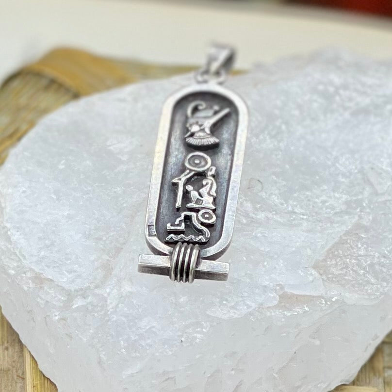 Vintage Egyptian Revival Hieroglyphics Pendant