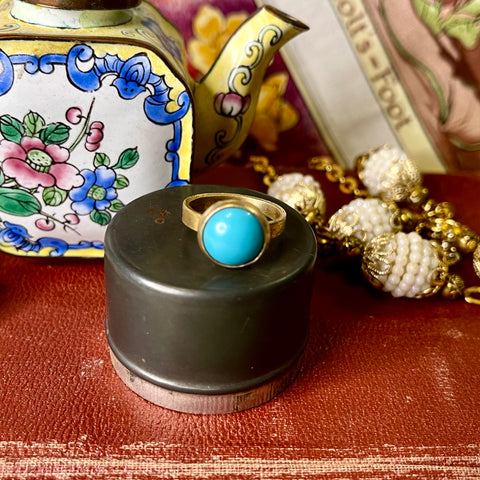 Retro Turquoise Dome Ring