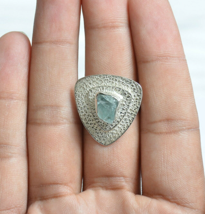 Sterling Silver Ring with Blue Topaz
