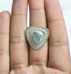Sterling Silver Ring with Blue Topaz